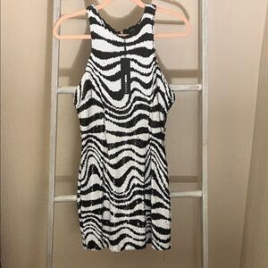 Fashion Nova Monochrome Wave Mini Dress
